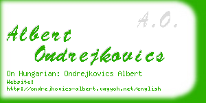 albert ondrejkovics business card